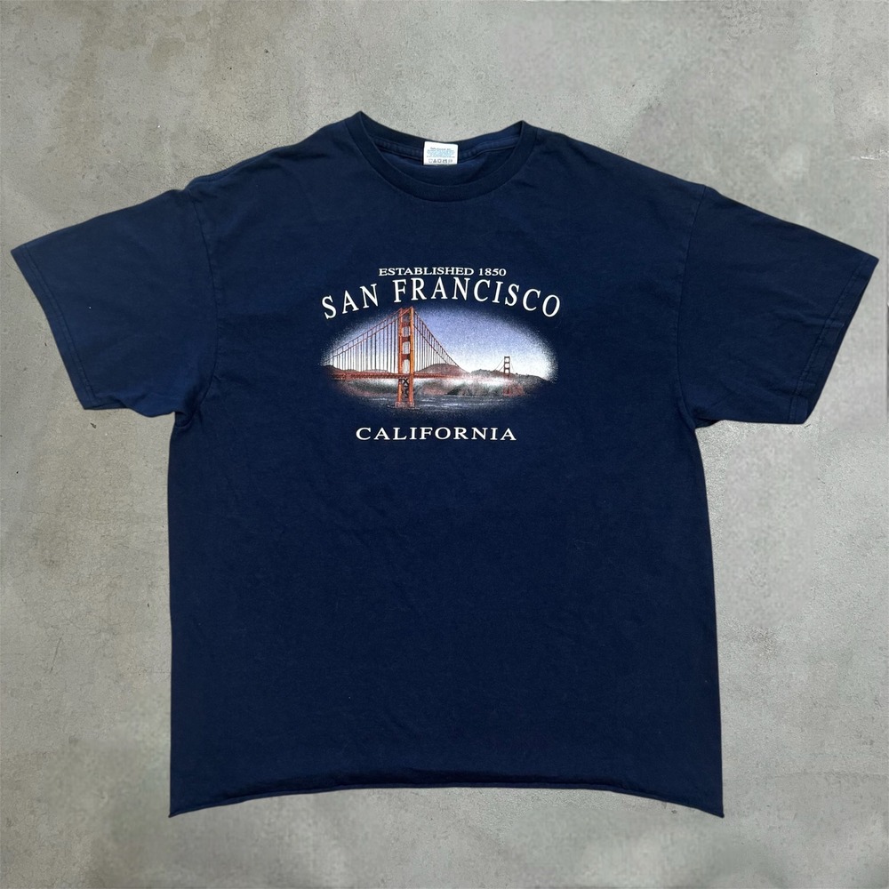 Delta T-Shirt Mens XL Blue San Francisco Golden Gate Bridge Graphic Souvenir Tee